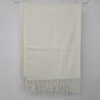 100% White Pure wool scarf